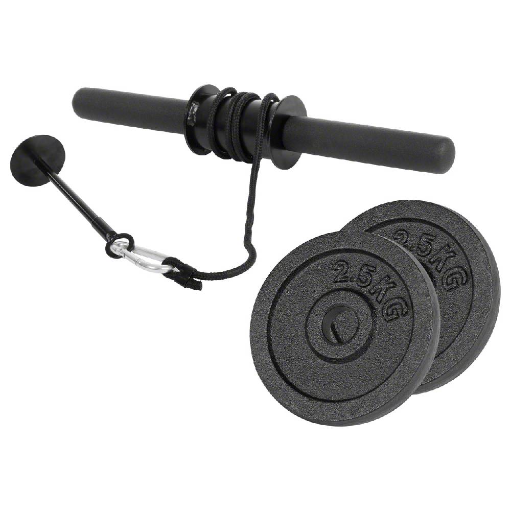 Sport Tec Unterarmtrainer inkl. 2 Hantelscheiben aus Gusseisen, je 2,5 kg Clearance-Verkauf