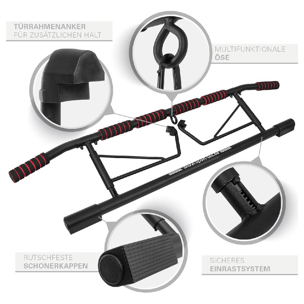 Sport Tec Sport-Tec Türreck Klimmzugstange klappbar, 117x28 cm, inkl. 2 Power Ropes + 2 Karabinerhaken Riesige Ersparnisse