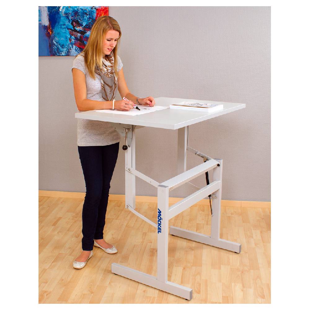 Sport Tec Möckel Sitz-Steharbeitstisch Ergo S72 BxTxH 80x60x72-122 cm, mit Gleitern, grau/grau Preisnachlass