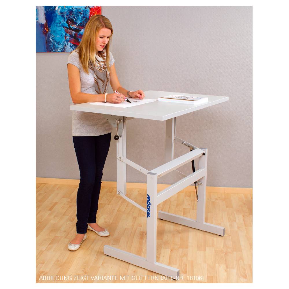 Sport Tec Möckel Sitz-Steharbeitstisch Ergo S72 BxTxH 80x60x72-122 cm, mit Rollen, grau/grau Saisonschlussverkauf