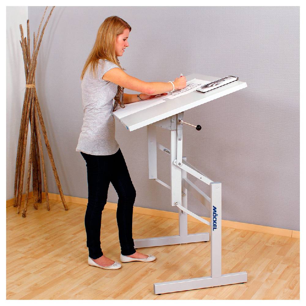 Sport Tec Möckel Sitz-Steharbeitstisch Ergo S72 BxTxH 120x80x72-122 cm, mit Gleitern, grau/grau Black Friday