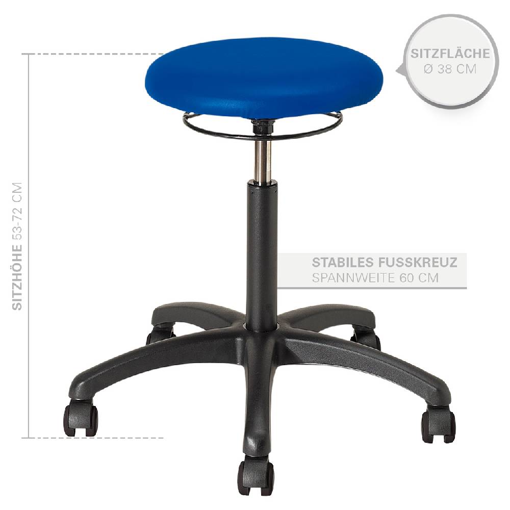 Sport Tec Drehhocker Standard mit Polster und Rollen Lagerräumung