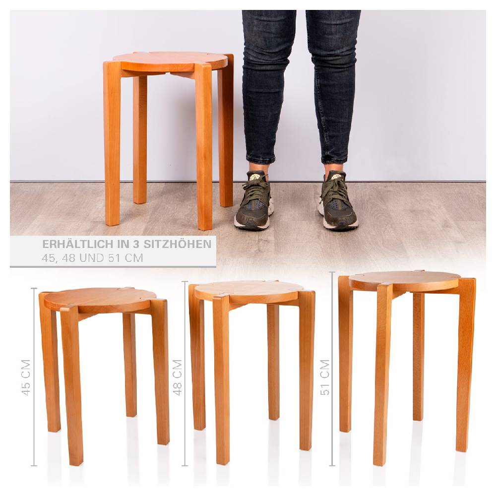 Sport Tec Gymnastikhocker aus Holz, Ø 32 cm, Sitzhöhe 45 cm Saisonale Angebote