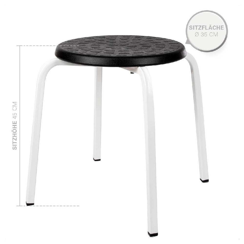 Sport Tec Mehrzweckhocker Exklusiv mit PU-Sitzfläche ø 34 cm, Sitzhöhe 45 cm Kauf eins, bekomm eins gratis