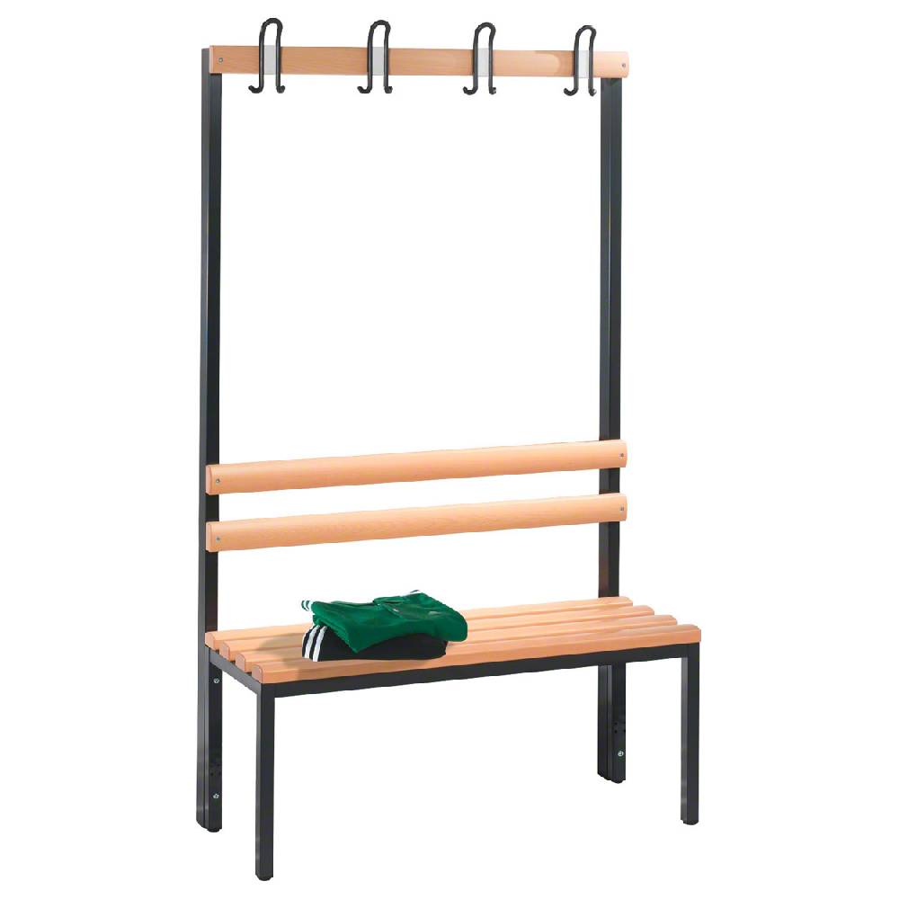 Sport Tec Garderobenbank ohne Schuhrost, 4 Haken, HxBxT 165x100x40 cm