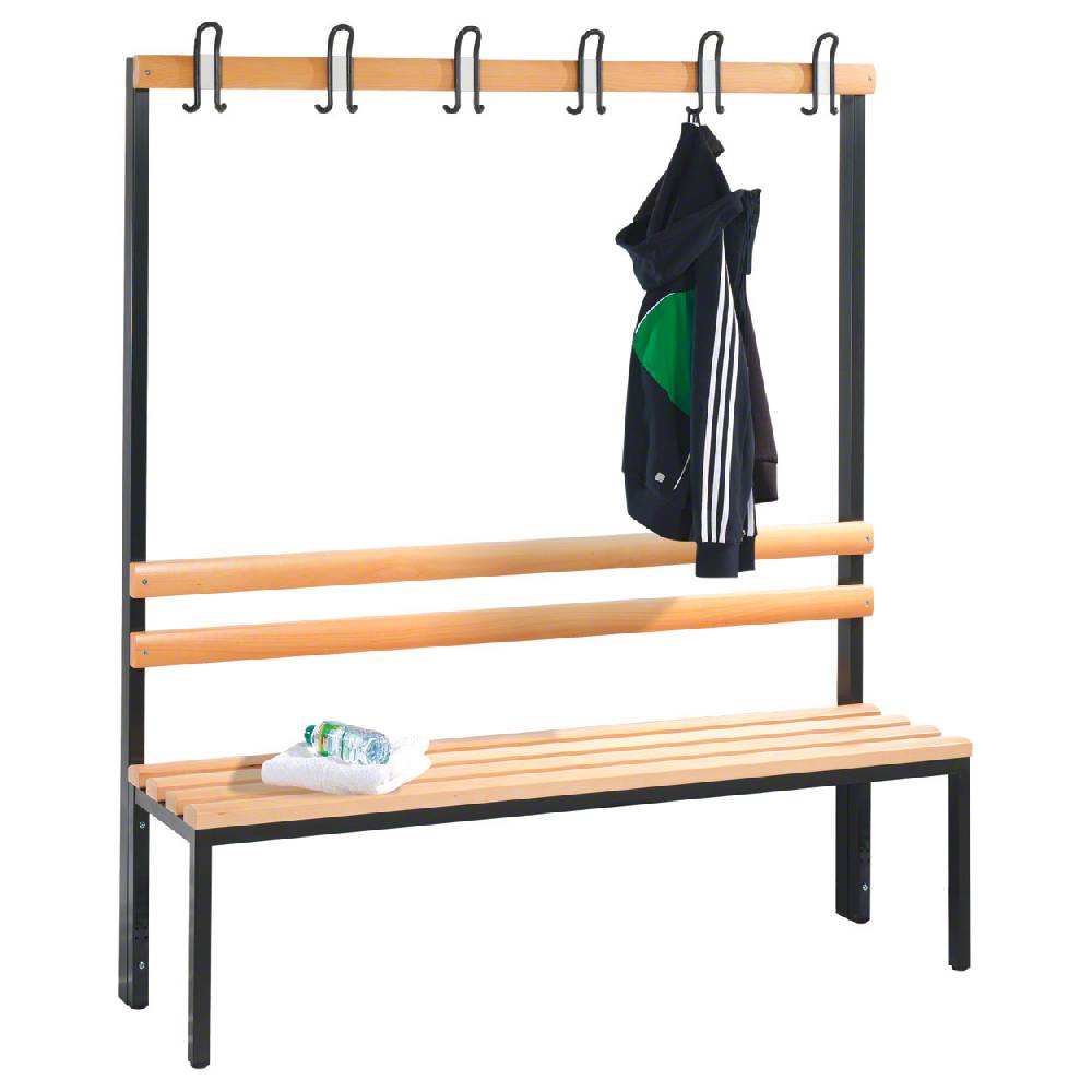 Sport Tec Garderobenbank ohne Schuhrost, 6 Haken, HxBxT 165x150x40 cm