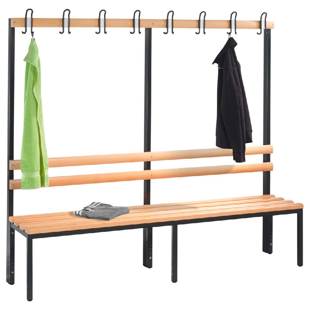 Sport Tec Garderobenbank ohne Schuhrost, 8 Haken, HxBxT 165x200x40 cm