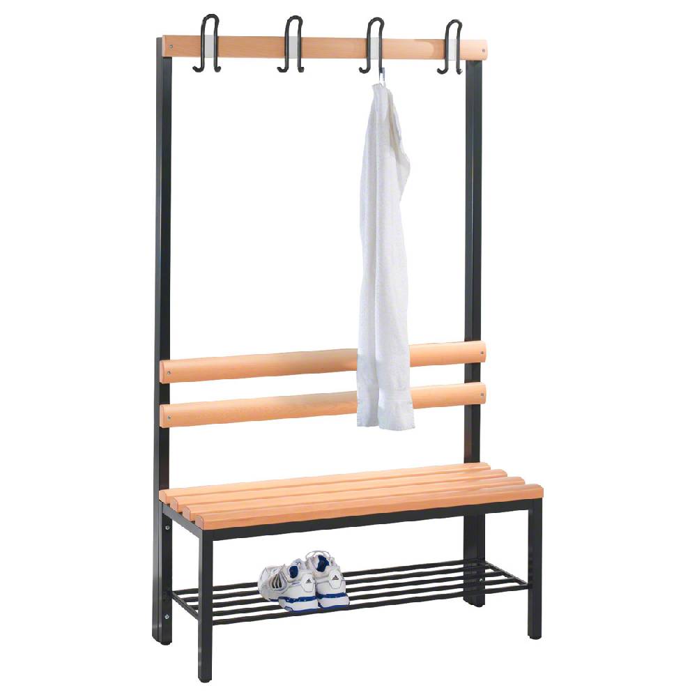 Sport Tec Garderobenbank mit Schuhrost, 4 Haken, HxBxT 165x100x40 cm