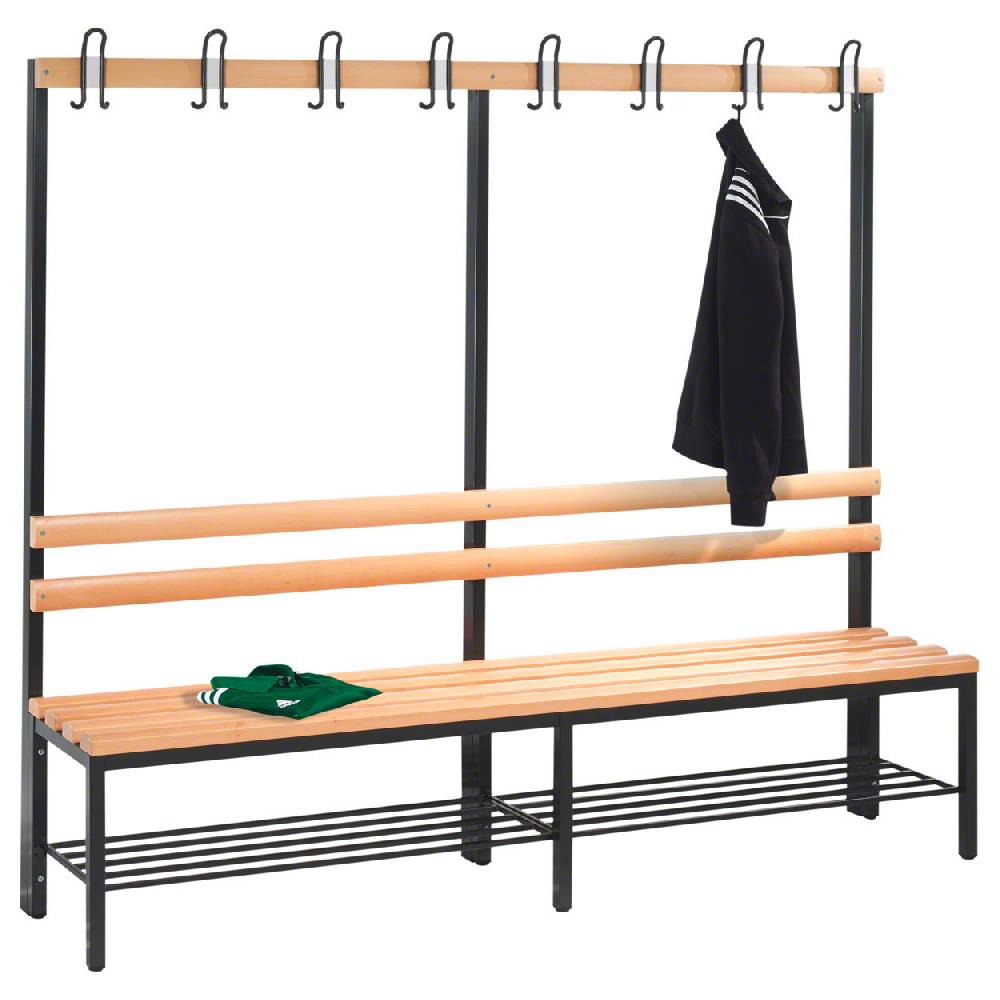 Sport Tec Garderobenbank mit Schuhrost, 8 Haken, HxBxT 165x196x40 cm