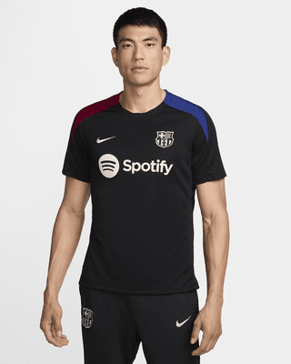 FC Barcelona StrikeNike Dri-FIT Kurzarm-Fußballoberteil aus Strickmaterial (Herren)