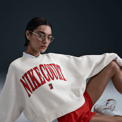NikeCourt Phoenix FleeceOver-Oversized-Sweatshirt mit Rundhalsausschnitt (Damen) Valentinstagsangebot