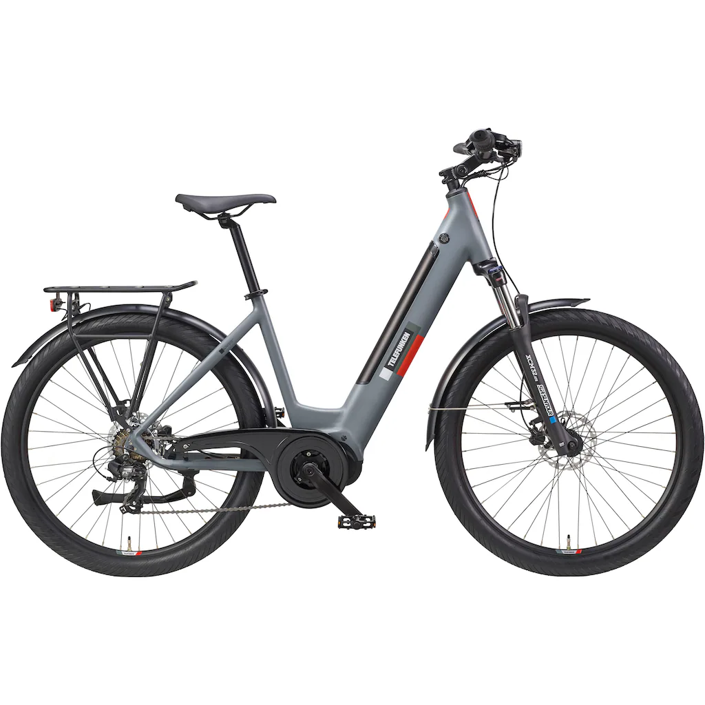 Telefunken E-Bike »SUV500« 7 Gang Shimano Mittelmotor 250 W (27 5 Zoll Straßenzulassung Scheibenbremsen) Pedelec Elektrofahrrad für Damen u. Herren Cityrad auf Rechnung