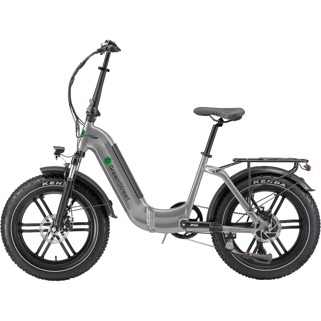 GreenStreet E-Bike »Tiefeinsteiger Klapprad GS5« 7 Gang Shimano Heckmotor 250 W (Set 2 tlg. mit Akku-Ladegeräte Fat Tires) Pedelec Elektrofahrrad für Damen u. Herren Klapprad auf Rechnung bestellen Kostenlose Rückgabe