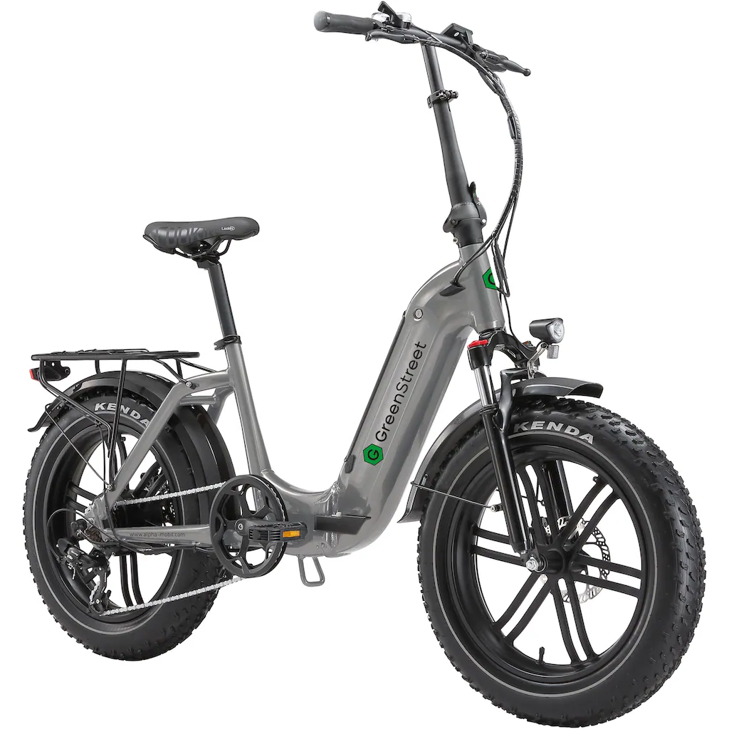 GreenStreet E-Bike »Tiefeinsteiger Klapprad GS5« 7 Gang Shimano Heckmotor 250 W (Set 2 tlg. mit Akku-Ladegeräte Fat Tires) Pedelec Elektrofahrrad für Damen u. Herren Klapprad auf Rechnung bestellen Kostenlose Rückgabe