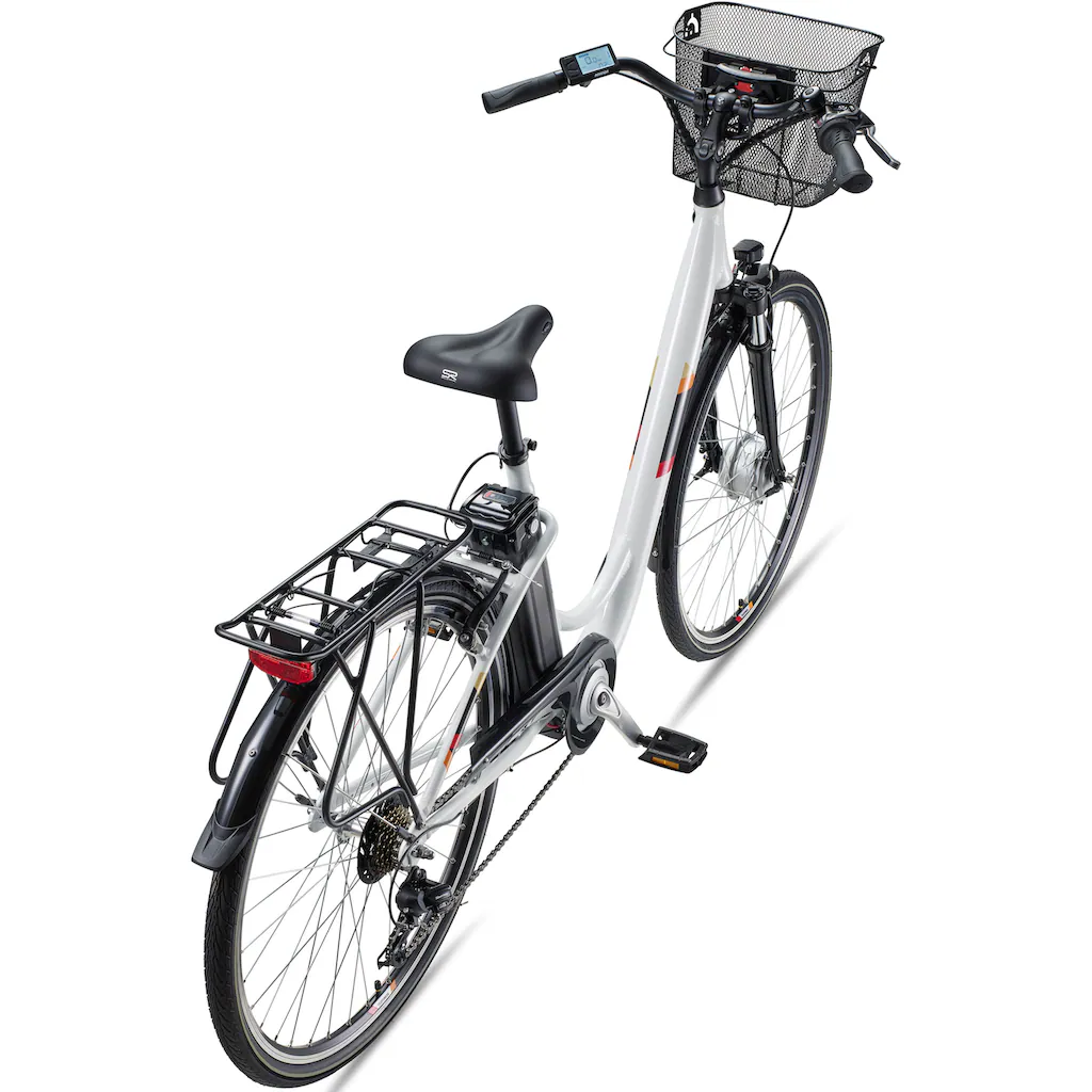 Telefunken E-Bike »Multitalent RC822« 7 Gang Shimano Tourney Frontmotor 250 W (ca. 100 km Reichweite-2 V-Bremsen-Beleuchtung-Straßenzulassung) City Elektrofahrrad Damen Herren 28 Zoll 36 V 374 Wh Akku Pedelec auf Raten JETZT KAUFEN