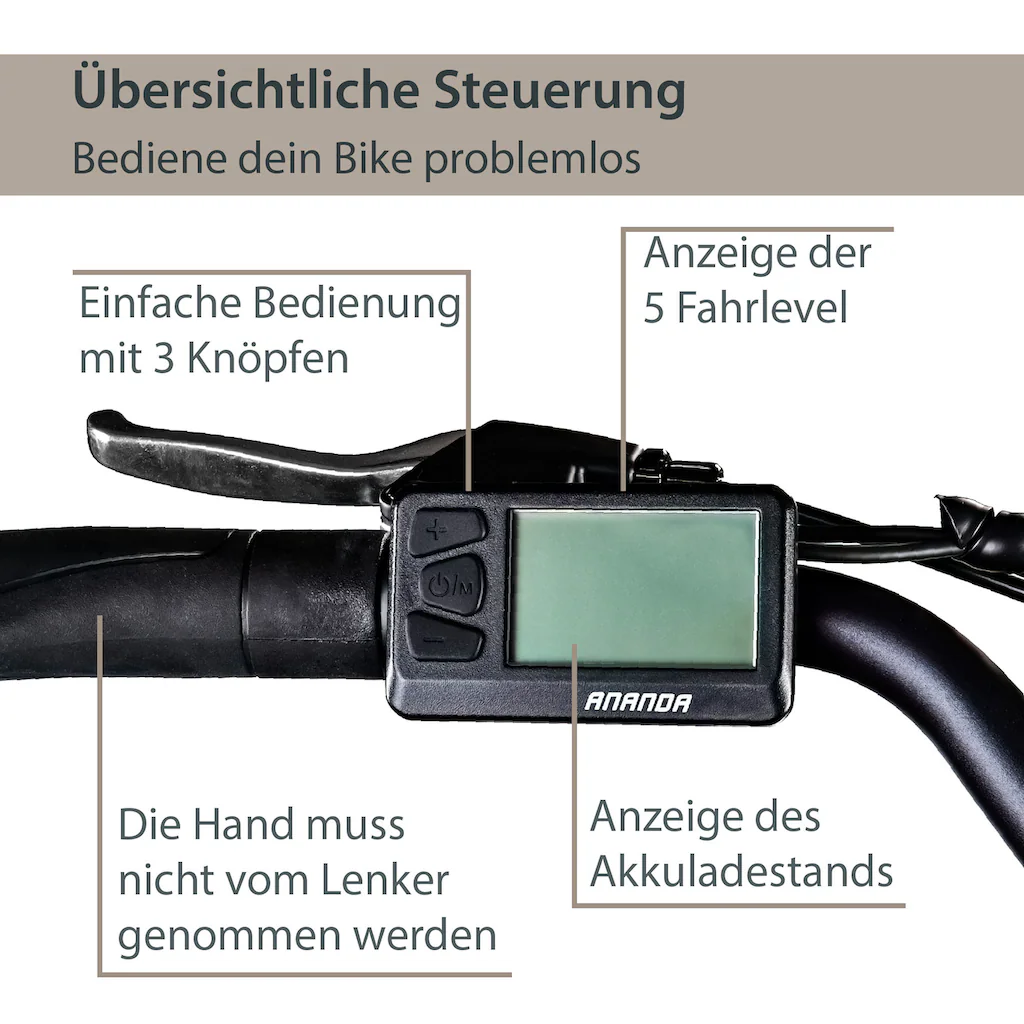 AGON E-Bike »Aurora« 3 Gang Frontmotor 250 W Pedelec Elektrofahrrad für Damen u. Herren Cityrad Bis zu 50% Rabatt