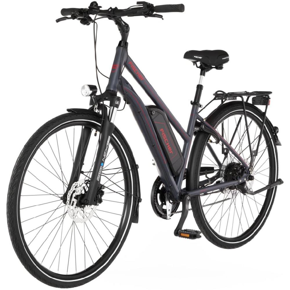 FISCHER Fahrrad E-Bike »VIATOR 1.0 Trapez 44« 8 Gang Shimano Acera Heckmotor 250 W (mit integr. Rahmenschloss) Pedelec Elektrofahrrad für Damen u. Herren Trekkingrad auf Raten Fabrikladen