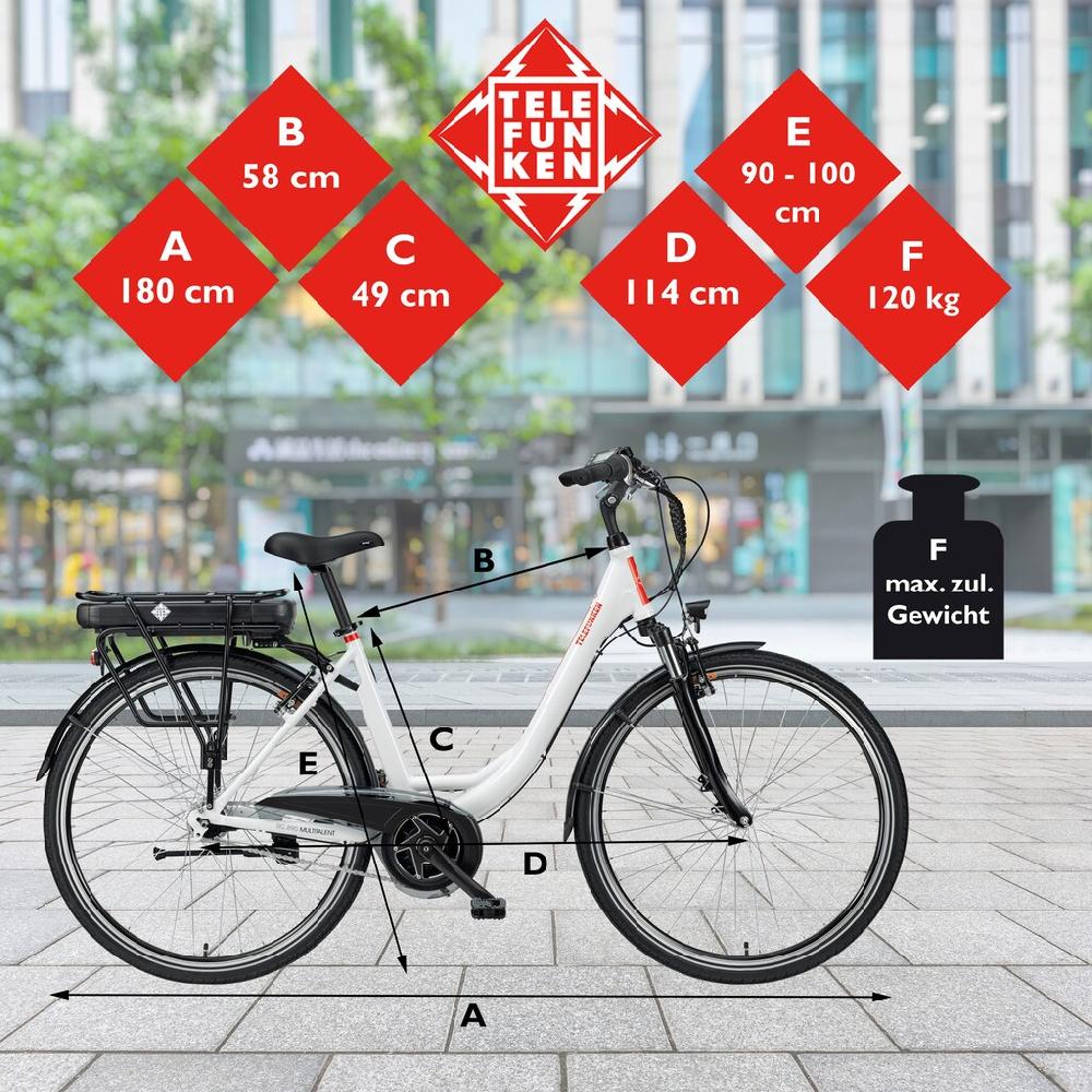 Telefunken E-Bike »Multitalent RC890« 7 Gang Shimano Nexus Mittelmotor 250 W Pedelec Elektrofahrrad für Damen u. Herren Cityrad Speichern exportieren