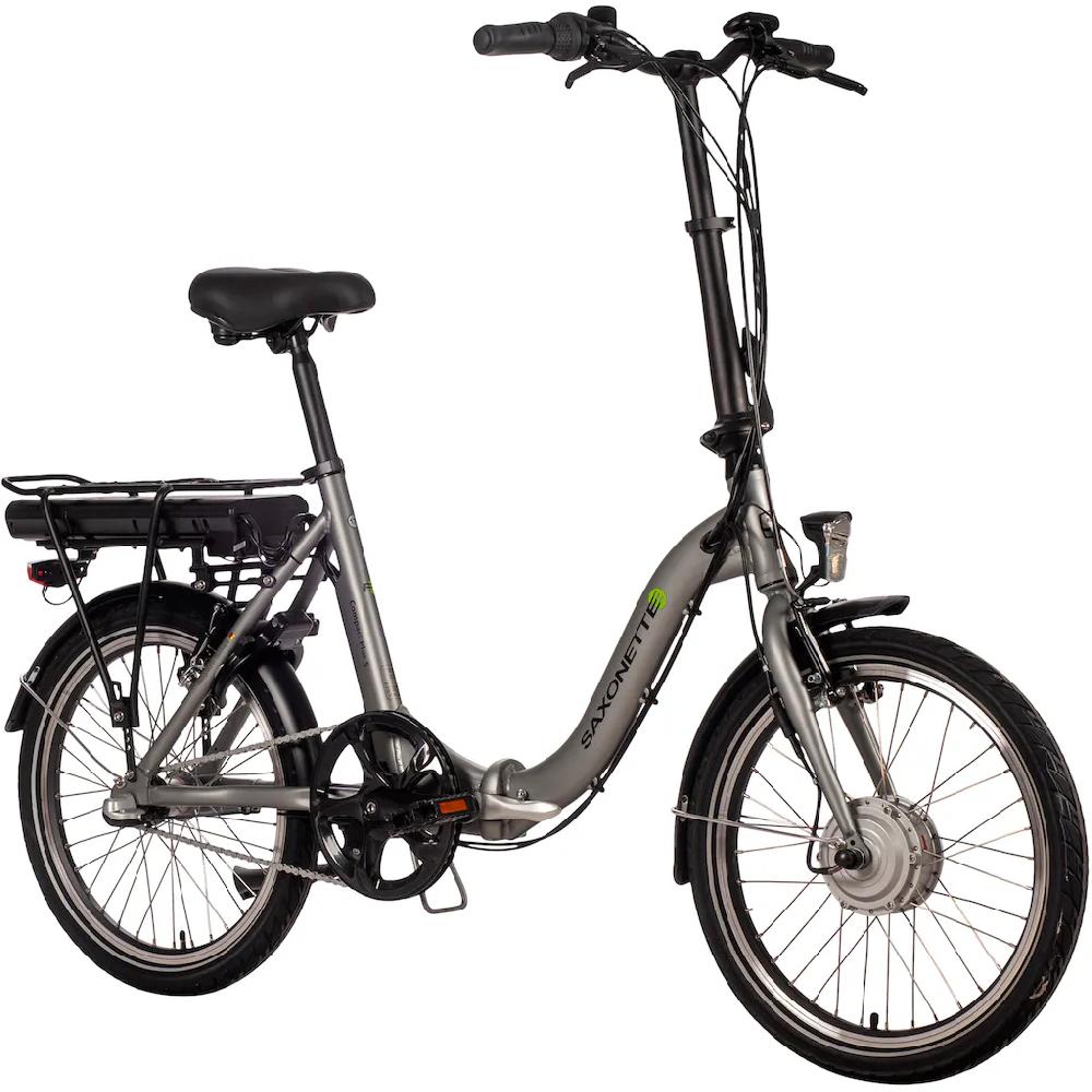 SAXONETTE E-Bike »Compact Plus S« 3 Gang Frontmotor 250 W (mit Akku-Ladegerät) Pedelec Elektrofahrrad für Damen u. Herren Faltrad auf Raten 50% Rabatt für begrenzte Zeit