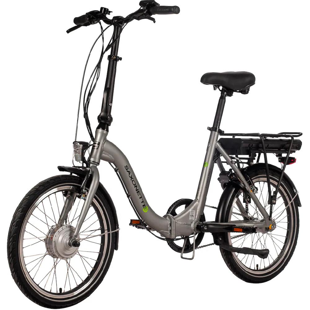 SAXONETTE E-Bike »Compact Plus S« 3 Gang Frontmotor 250 W (mit Akku-Ladegerät) Pedelec Elektrofahrrad für Damen u. Herren Faltrad auf Raten 50% Rabatt für begrenzte Zeit