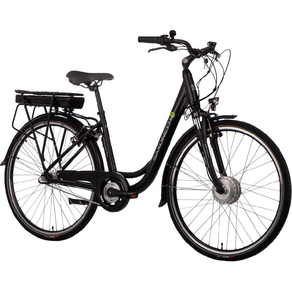 SAXONETTE E-Bike »Advanced Plus« 3 Gang Frontmotor 250 W (mit Akku-Ladegerät u. integr. Rahmenschloss) Pedelec Elektrofahrrad für Damen u. Herren Cityrad auf Rechnung Auslauf