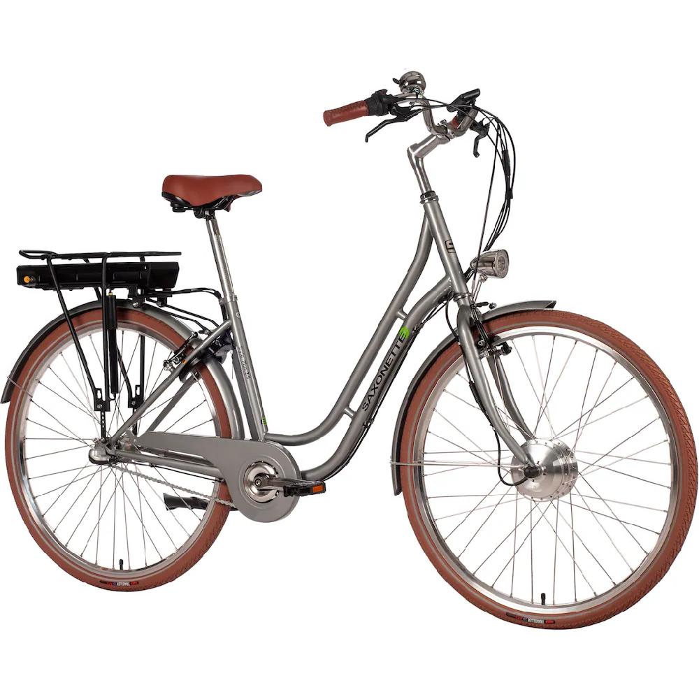 SAXONETTE E-Bike »Style Plus 2.0« 3 Gang Frontmotor 250 W (mit Akku-Ladegerät) Pedelec Elektrofahrrad für Damen u. Herren Cityrad auf Raten Günstiger Verkauf