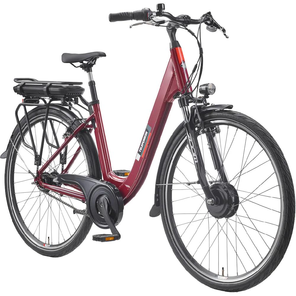 Telefunken E-Bike »Multitalent RC845« 7 Gang Shimano Frontmotor 250 W (28 Zoll Straßenzulassung ca. 100 km Reichweite) Pedelec Elektrofahrrad für Herren u. Damen tiefer Einstieg Cityrad auf Rechnung