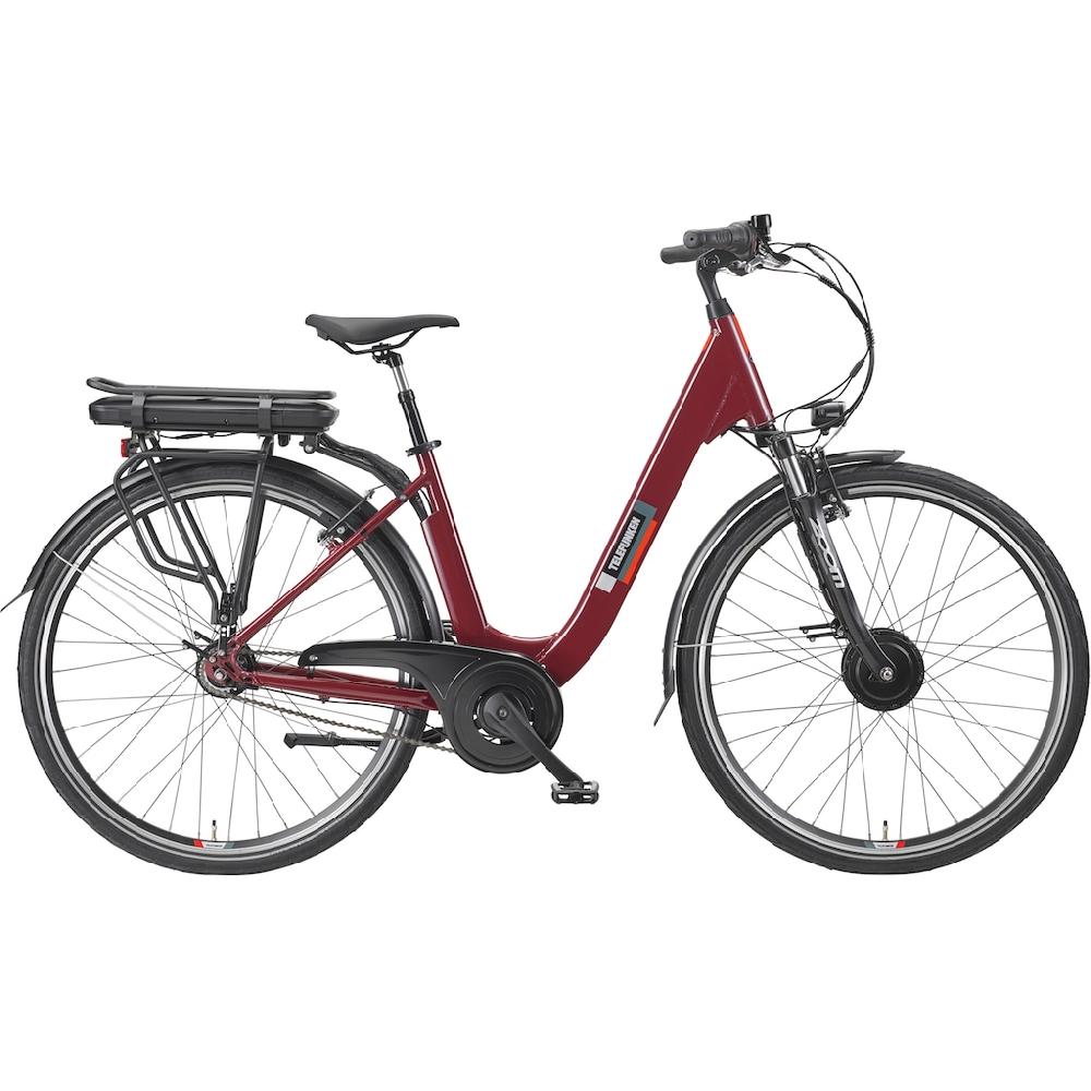 Telefunken E-Bike »Multitalent RC845« 7 Gang Shimano Frontmotor 250 W (28 Zoll Straßenzulassung ca. 100 km Reichweite) Pedelec Elektrofahrrad für Herren u. Damen tiefer Einstieg Cityrad auf Rechnung Limitierter Zeitrabatt