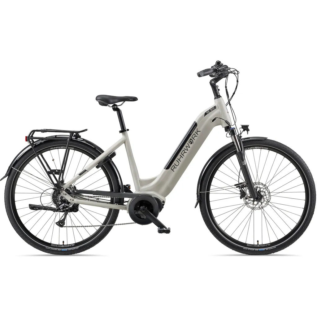 RUHRWERK E-Bike »MC800« 8 Gang Shimano Acera Mittelmotor 250 W Pedelec Elektrofahrrad für Damen u. Herren Cityrad auf Rechnung