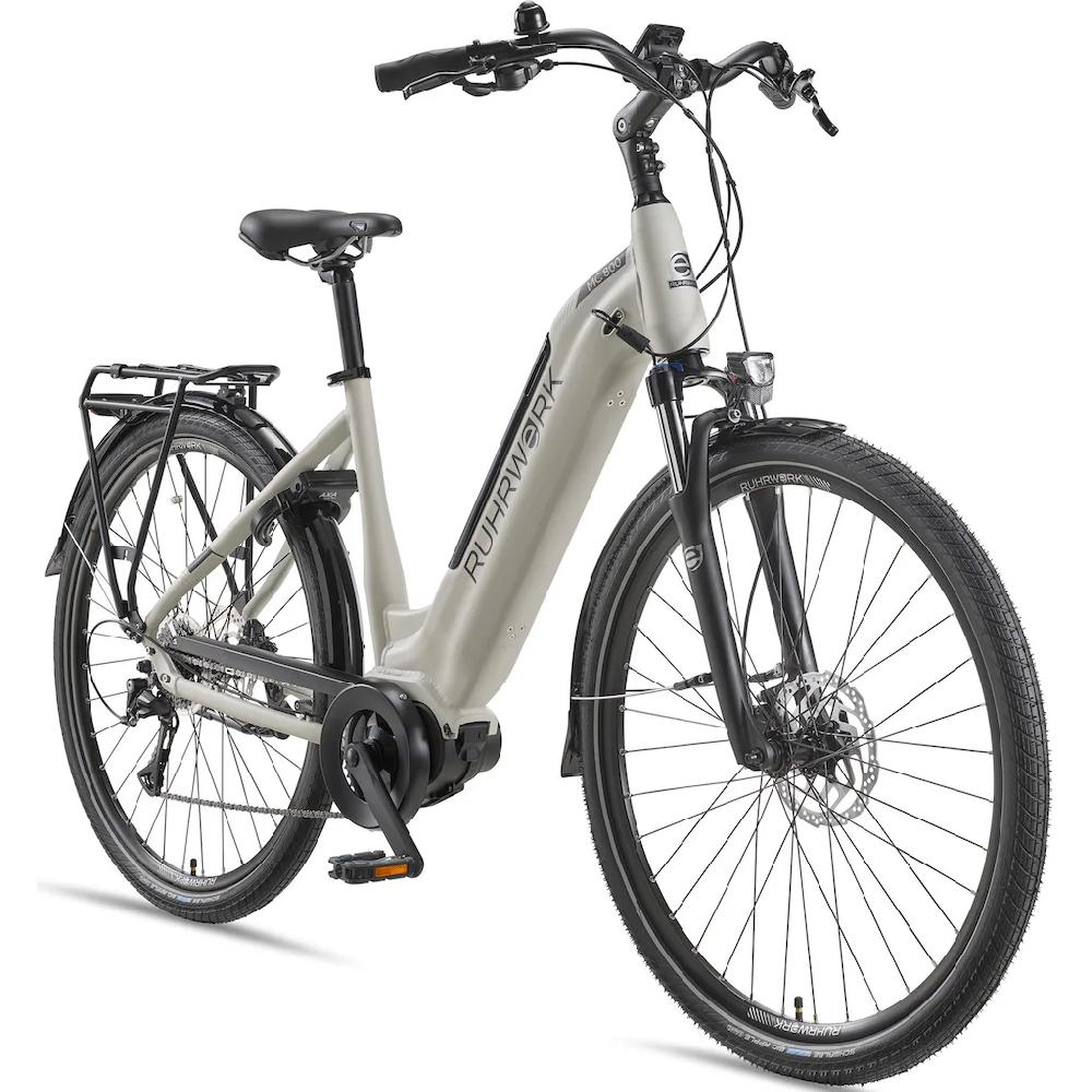 RUHRWERK E-Bike »MC800« 8 Gang Shimano Acera Mittelmotor 250 W Pedelec Elektrofahrrad für Damen u. Herren Cityrad auf Rechnung Rabatt