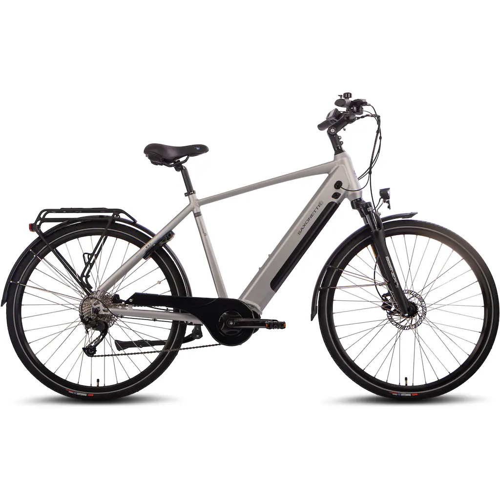 SAXONETTE E-Bike »Saxonette Deluxe Sport (Diamant)« 9 Gang Shimano Alivio Mittelmotor 250 W Pedelec Elektrofahrrad für Damen u. Herren Trekkingrad