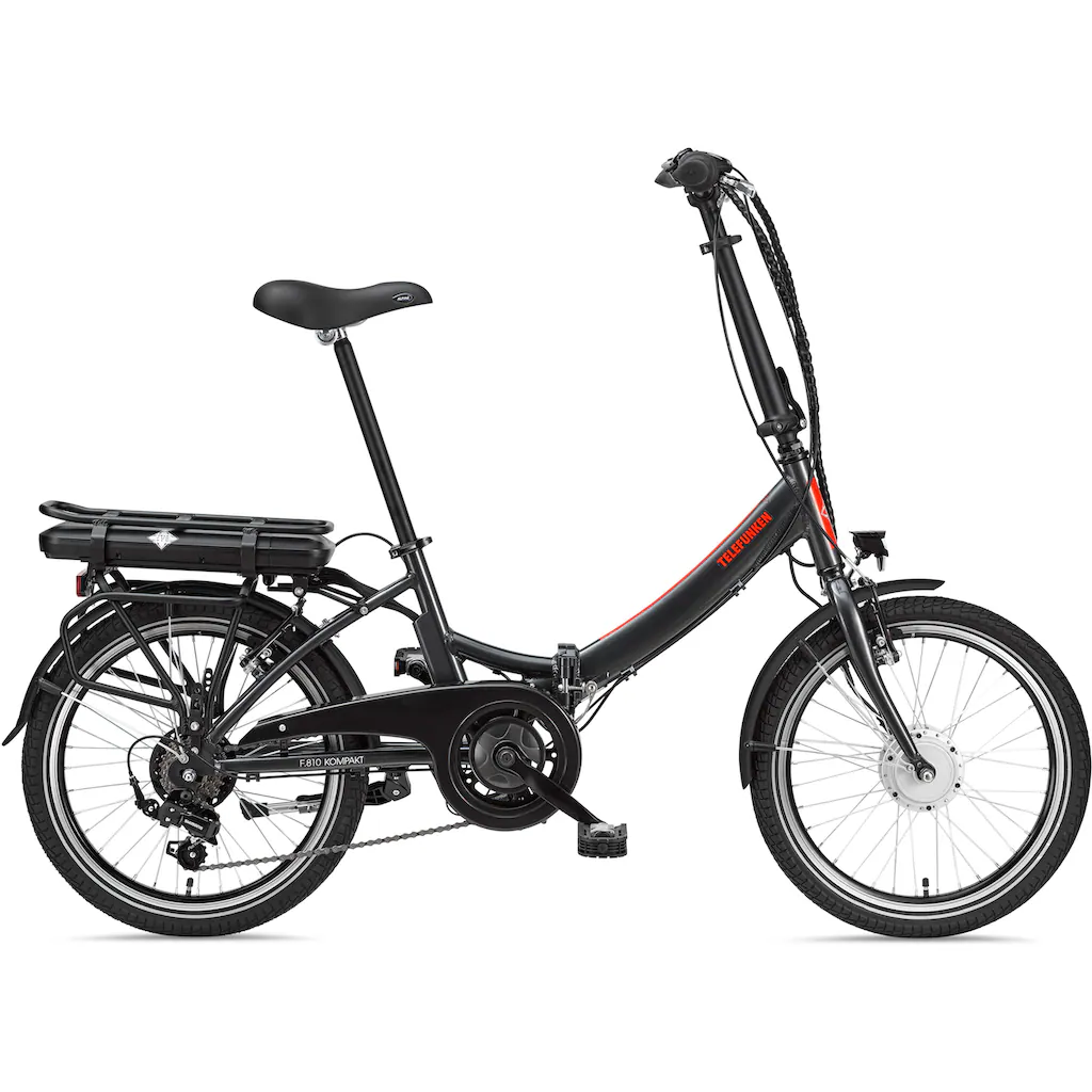 Telefunken E-Bike »Kompakt F810« 7 Gang Shimano Shimano Tourney Frontmotor 250 W Pedelec Elektrofahrrad für Damen u. Herren Faltrad auf Rechnung