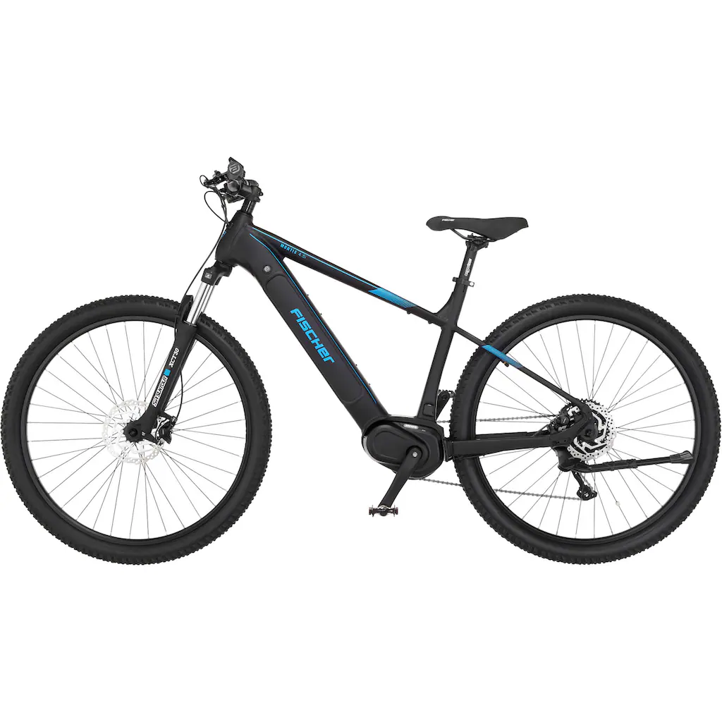 FISCHER Fahrrad E-Bike »MONTIS 4.5i 522« 10 Gang Shimano Deore Mittelmotor 250 W (mit Fahrradschloss) Pedelec Elektrofahrrad für Damen u. Herren MTB Mountainbike Heißer Verkauf