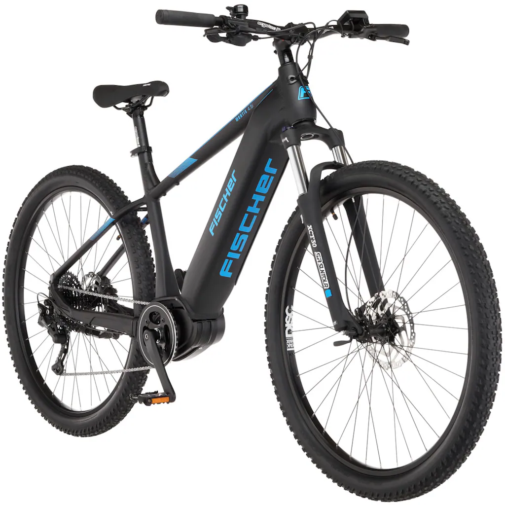 FISCHER Fahrrad E-Bike »MONTIS 4.5i 522« 10 Gang Shimano Deore Mittelmotor 250 W (mit Fahrradschloss) Pedelec Elektrofahrrad für Damen u. Herren MTB Mountainbike Heißer Verkauf