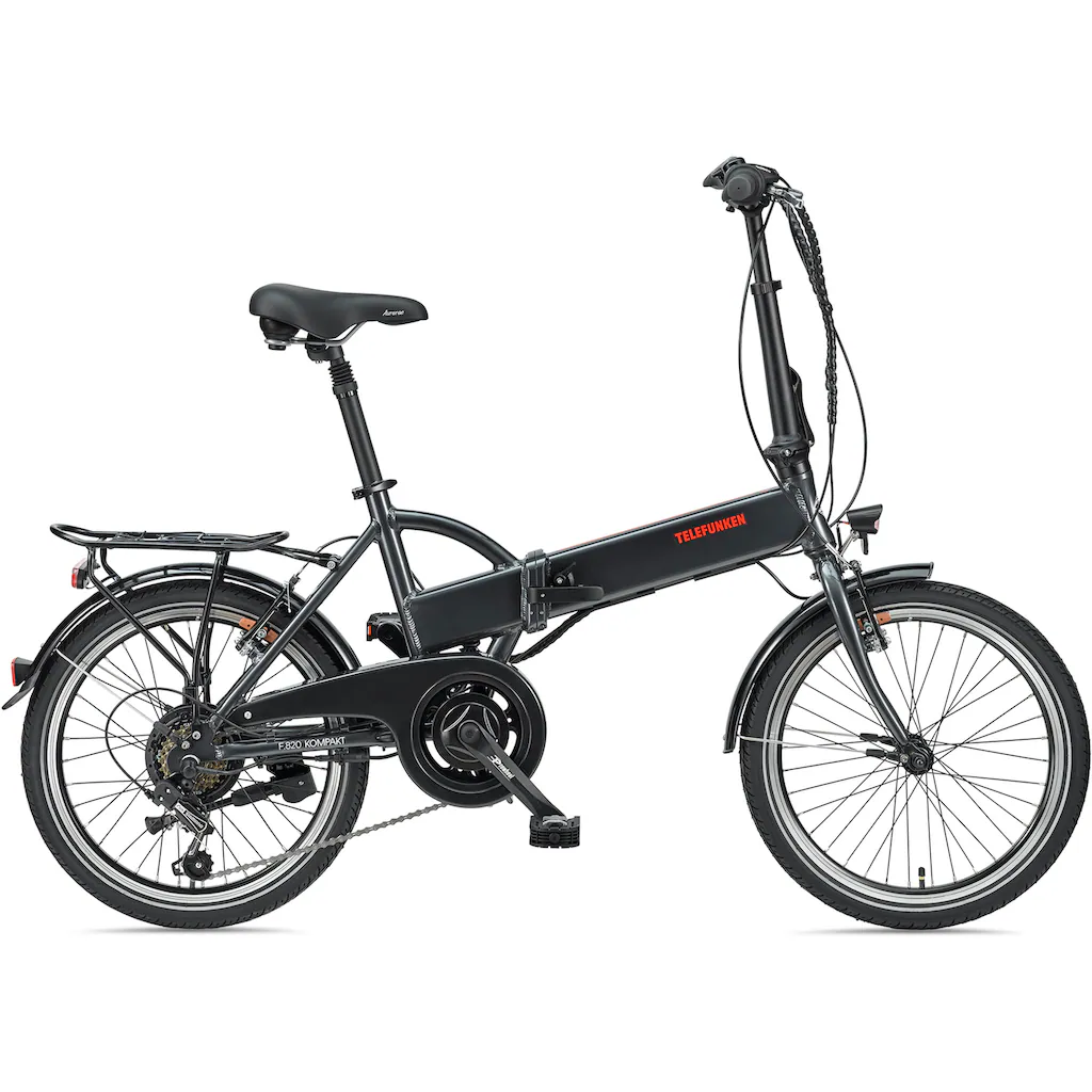 Telefunken E-Bike »Kompakt F820« 6 Gang Shimano Tourney Heckmotor 250 W Pedelec Elektrofahrrad für Damen u. Herren Faltrad auf Rechnung online bestellen