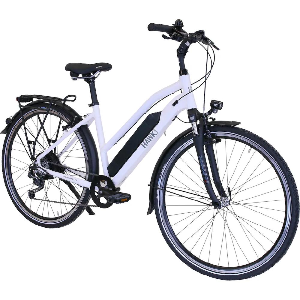 HAWK Bikes E-Bike »eTrekking Lady« 8 Gang microSHIFT Microshift Heckmotor 250 W Pedelec Elektrofahrrad für Damen Trekkingrad auf Rechnung online bestellen Exklusive Angebote