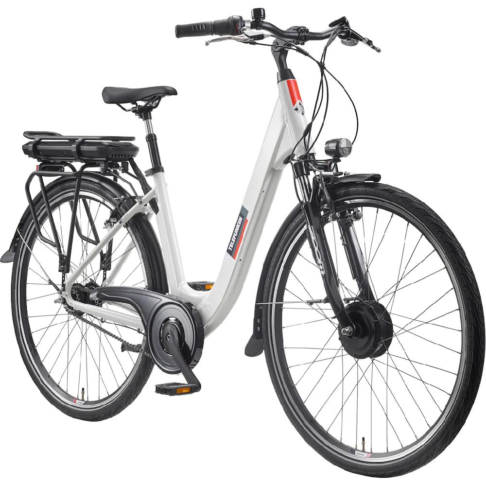 Telefunken E-Bike »Multitalent RC845« 7 Gang Shimano Frontmotor 250 W (28 Zoll Straßenzulassung ca. 100 km Reichweite) Pedelec Elektrofahrrad für Herren u. Damen tiefer Einstieg Cityrad Bestseller