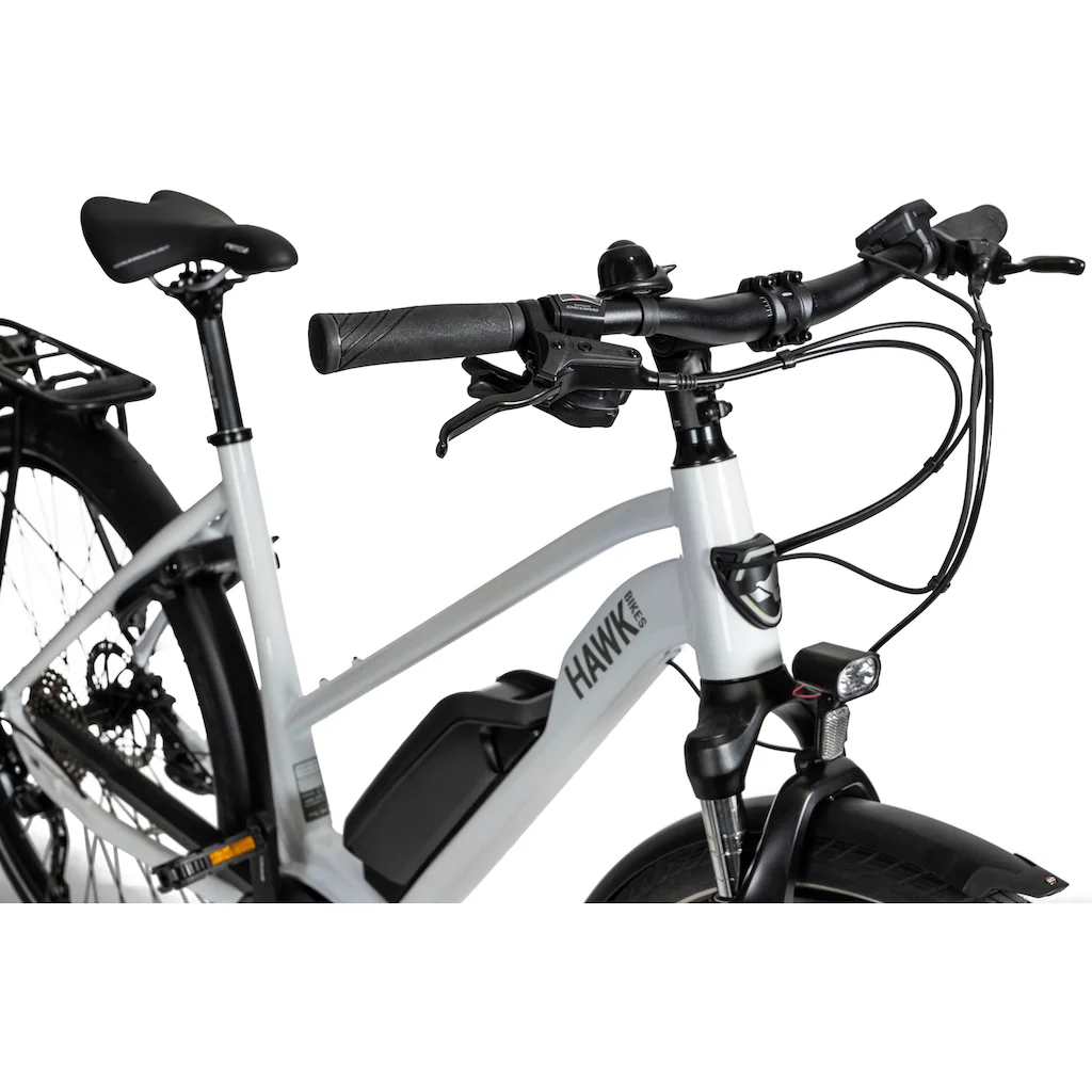 HAWK Bikes E-Bike »E-Trekking 500 Lady« 10 Gang Shimano Deore Mittelmotor 250 W Pedelec Elektrofahrrad für Damen u. Herren Trekkingrad auf Raten Begrenzte Freigabe