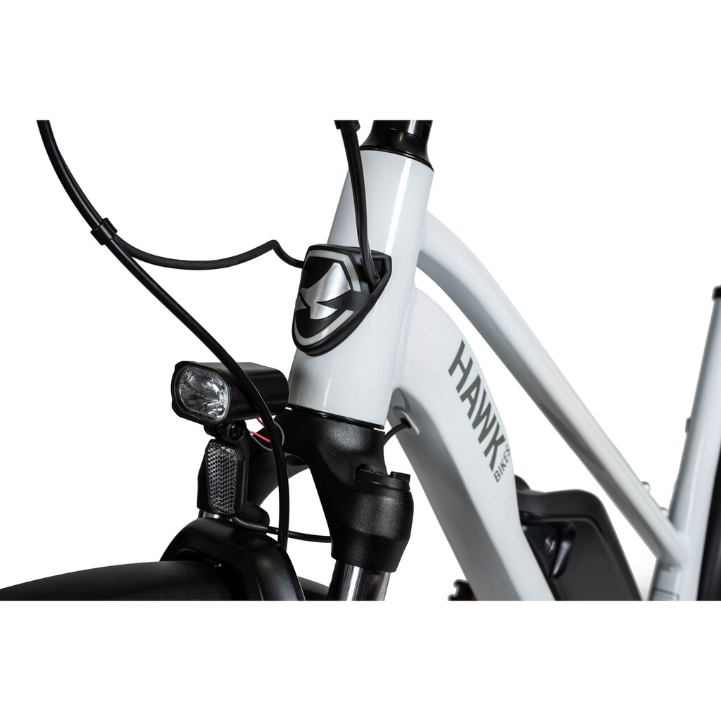 HAWK Bikes E-Bike »E-Trekking 500 Lady« 10 Gang Shimano Deore Mittelmotor 250 W Pedelec Elektrofahrrad für Damen u. Herren Trekkingrad auf Raten Begrenzte Freigabe