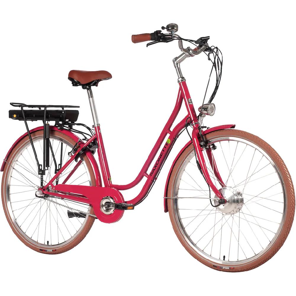 SAXONETTE E-Bike »Style Plus 2.0« 3 Gang Frontmotor 250 W (mit Akku-Ladegerät) Pedelec Elektrofahrrad für Damen u. Herren Cityrad auf Rechnung bestellen Neueste Stile