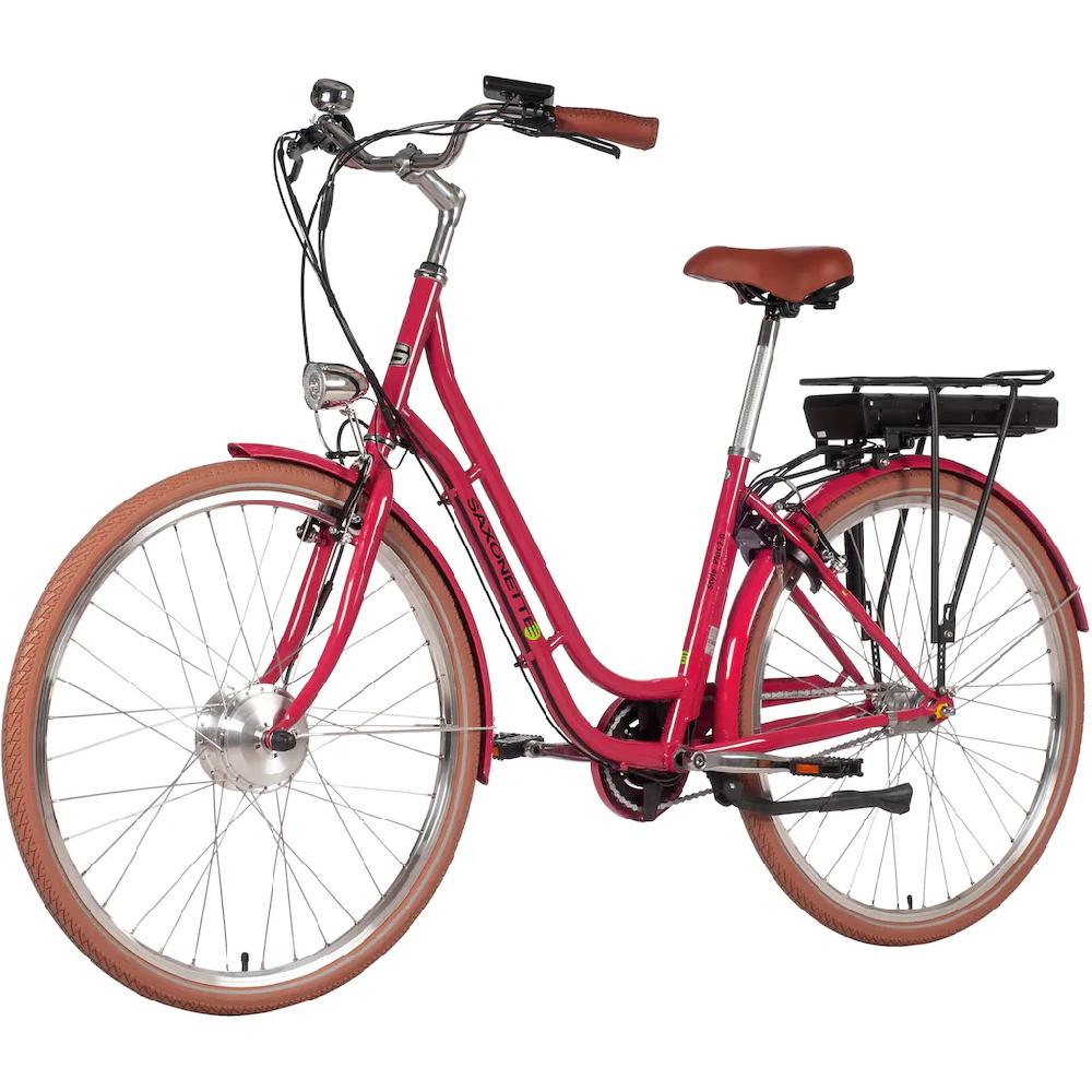 SAXONETTE E-Bike »Style Plus 2.0« 3 Gang Frontmotor 250 W (mit Akku-Ladegerät) Pedelec Elektrofahrrad für Damen u. Herren Cityrad auf Rechnung bestellen Neueste Stile
