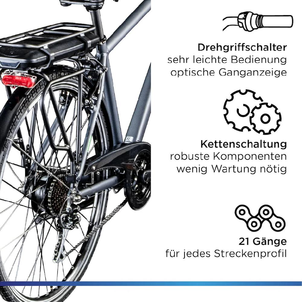 Zündapp E-Bike »Z802 Herren« 21 Gang Shimano Altus RD-M310 Heckmotor 250 W Pedelec Elektrofahrrad für Herren Trekkingrad auf Rechnung bestellen Super Rabatt