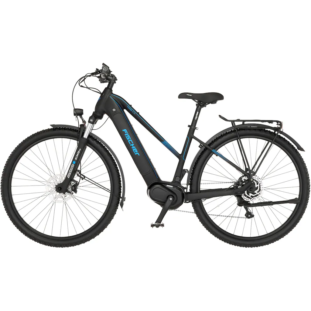 FISCHER Fahrrad E-Bike »TERRA 4.5i 522« 10 Gang Shimano Deore Mittelmotor 250 W (mit Schloss) Pedelec Elektrofahrrad für Damen u. Herren ATP auf Rechnung zollfrei