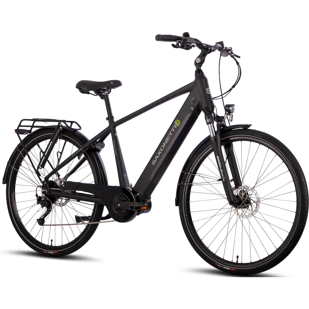 SAXONETTE E-Bike »Deluxe Sport Man« 9 Gang Shimano Alivio Mittelmotor 250 W Pedelec Elektrofahrrad für Damen u. Herren Cityrad auf Rechnung online kaufen Online