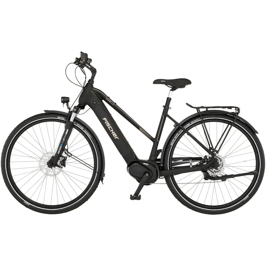 FISCHER Fahrrad E-Bike »VIATOR 4.2i« 9 Gang Shimano Acera Mittelmotor 250 W (mit Spiralschloss) Pedelec Elektrofahrrad für Damen u. Herren Fabrikverkauf