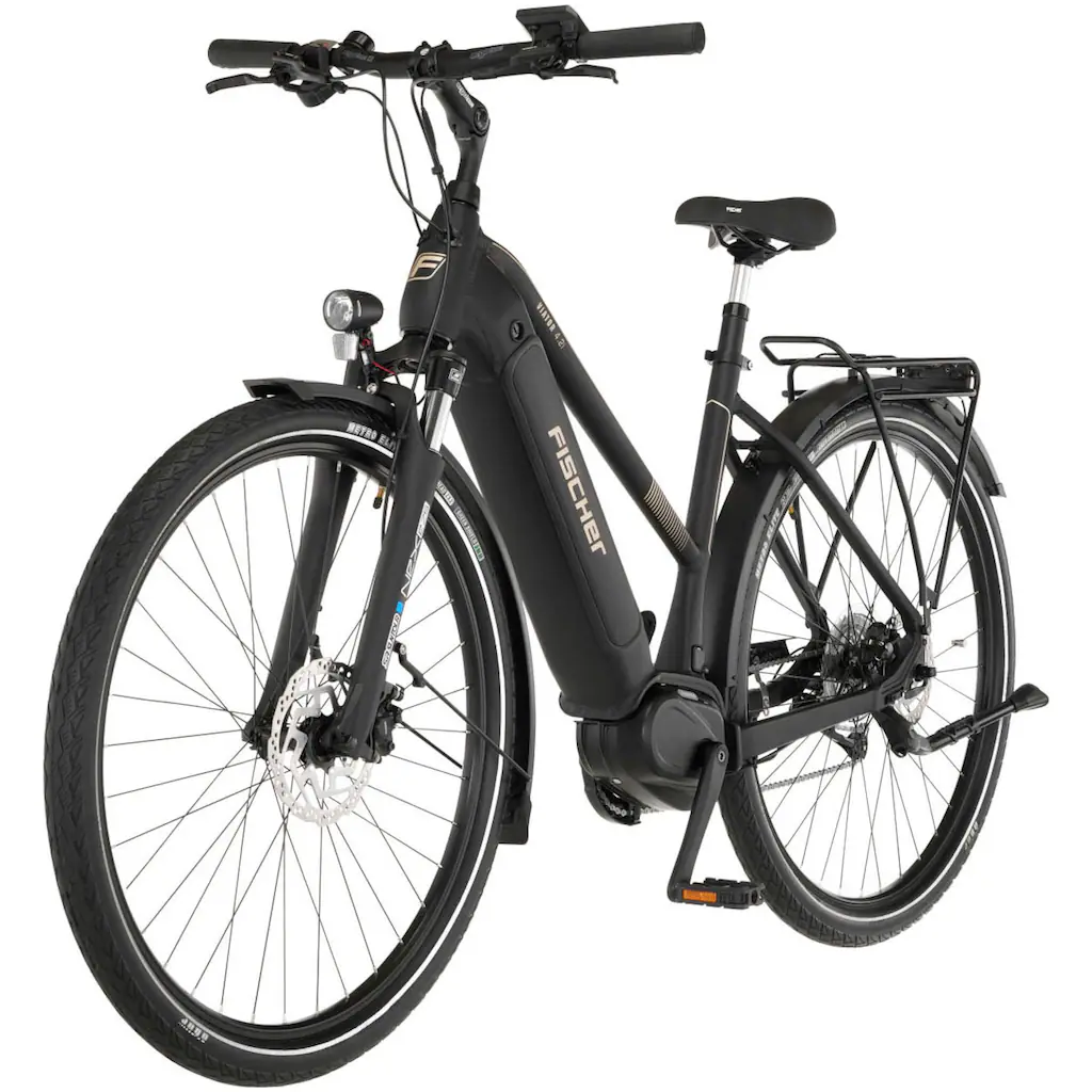 FISCHER Fahrrad E-Bike »VIATOR 4.2i« 9 Gang Shimano Acera Mittelmotor 250 W (mit Spiralschloss) Pedelec Elektrofahrrad für Damen u. Herren Fabrikverkauf