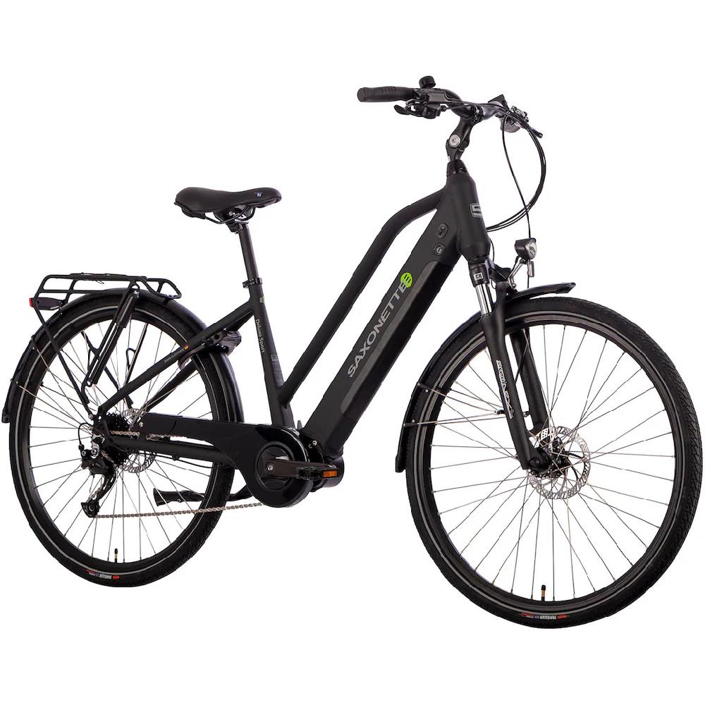 SAXONETTE E-Bike »Deluxe Sport Lady« 9 Gang Shimano Alivio Mittelmotor 250 W Pedelec Elektrofahrrad für Damen u. Herren Cityrad Begrenztes Angebot