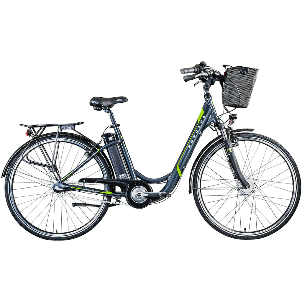 Zündapp E-Bike »Z510« 3 Gang Shimano Nexus SC-3C41 Frontmotor 250 W (mit Frontkorb) Pedelec Elektrofahrrad für Damen u. Herren Cityrad auf Rechnung online kaufen Saisonschlussverkauf