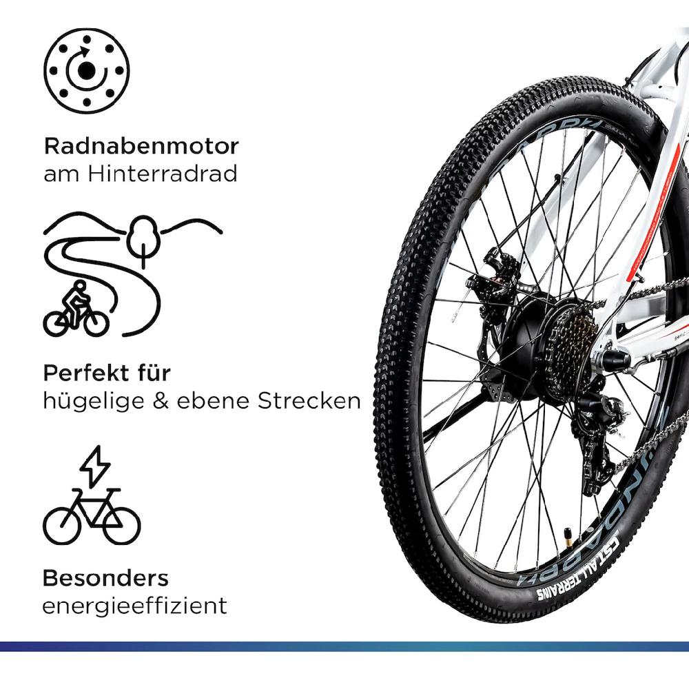 Zündapp E-Bike »Z801« 21 Gang Shimano Tourney RD-TY300 Heckmotor 250 W Pedelec Elektrofahrrad für Damen u. Herren MTB Mountainbike auf Rechnung kaufen Black Friday