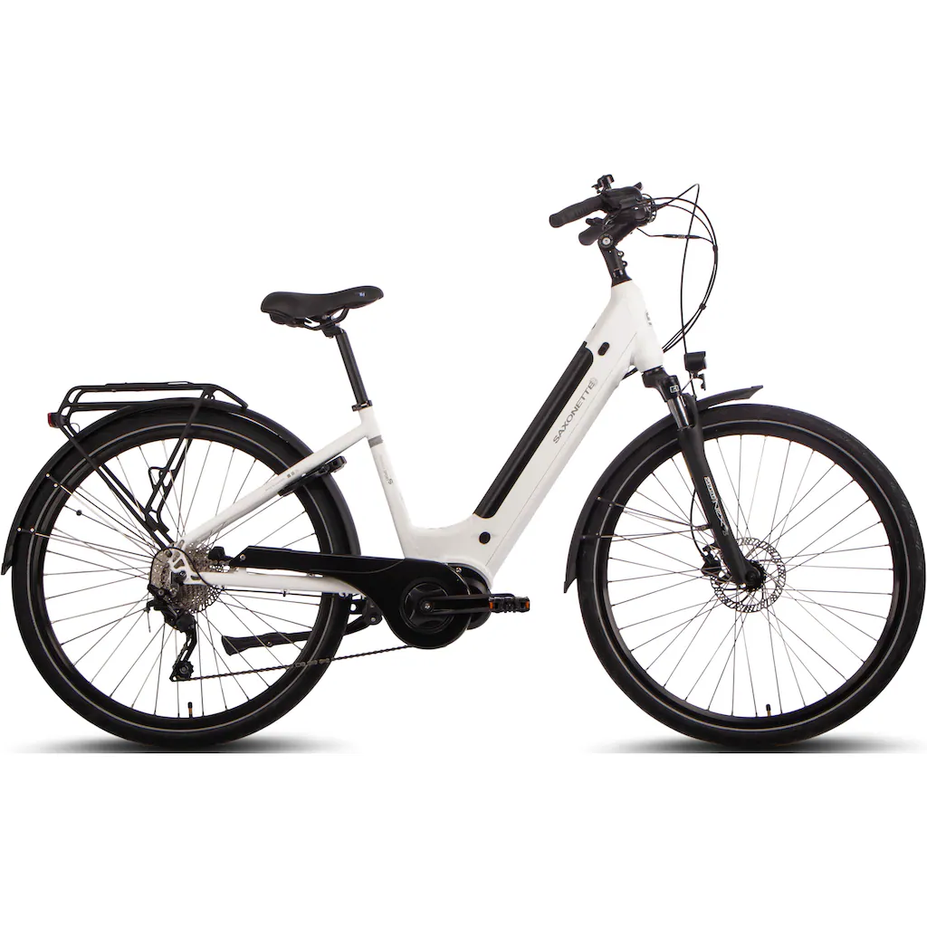 SAXONETTE E-Bike »Premium Sport (Wave)« 10 Gang Mittelmotor 250 W Pedelec Elektrofahrrad für Damen u. Herren Trekkingrad auf Rechnung Cyber Monday